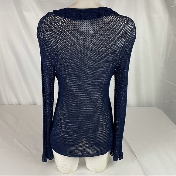 NEW Ralph Lauren Open Knit Button Hand Knit Rayon Cardigan Size Large - Picture 7 of 12